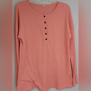 Waffle Weave Blouse Peach XL